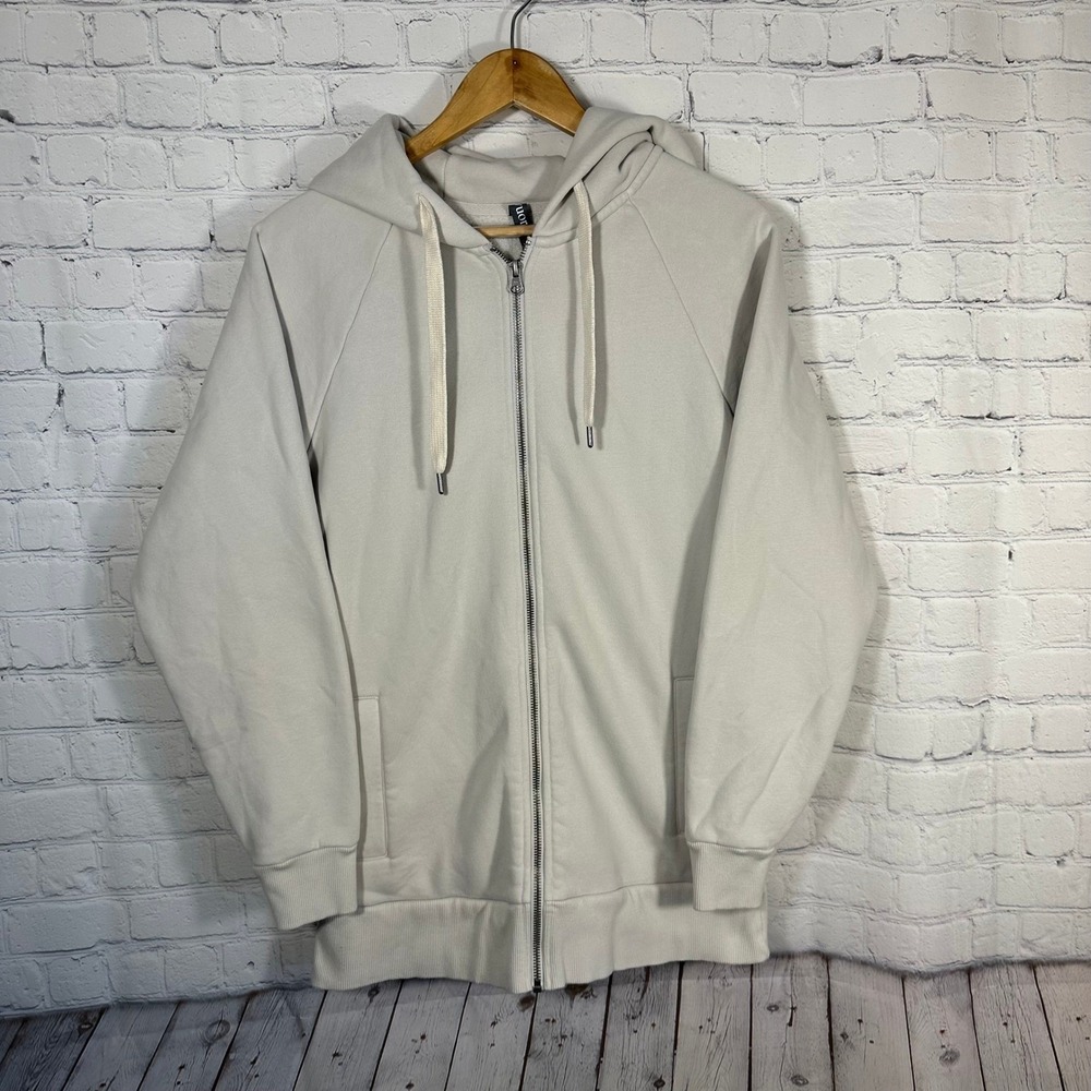 Vuori Restore Full Zip Hoodie Womens XS Organic Cotton VW251 Sweatshirt Beige